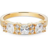 Argento Gold Square Baguette CZ Row Ring - 56