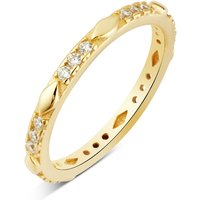 Argento Gold 14k Plated Diamond CZ Band Ring - 56