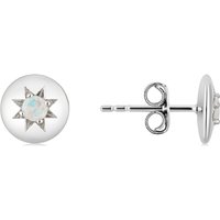 Argento Silver October Birthstone Opal Earrings - Silver