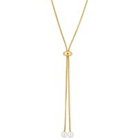 August Woods Gold Adjustable Pearl Tassel Necklace - 70cm