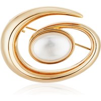 August Woods Gold Pearl Swirl Brooch - Gold