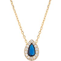 August Woods Gold Blue Halo Teardrop Necklace - Gold