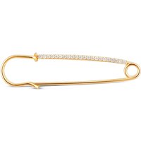 August Woods Gold Pave Safety Pin Brooch - Gold