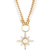 August Woods Gold Large Pearl Star Necklace - 41cm