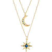 August Woods Gold Layer Blue Moon Star Necklace - 44cm