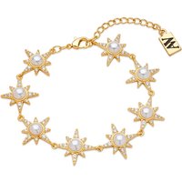 August Woods Gold Pearl Multi Pearl Star Bracelet - Gold
