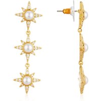 August Woods Gold Pearl Multi Star Drop Earrings - Gold