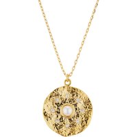 August Woods Gold Pearl Star Disc Necklace