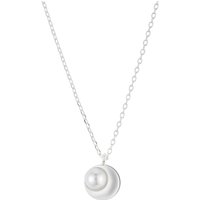 August Woods Silver Mini Pearl Crescent Necklace - 40cm