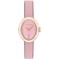 Coach Gold Sammy Oval Pink Leather Watch - Gold