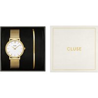 CLUSE Gold Minuit Mesh White Snake Chain Bracelet Giftbox - Gold