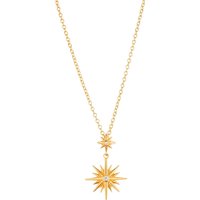 Argento Gold Starburst CZ Necklace - 40cm