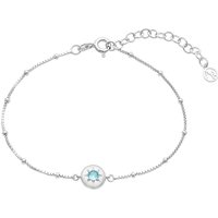 Argento Silver Birthstones March Aquamarine Bracelet - Silver