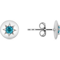 Argento Silver Birthstones March Aquamarine Earrings - Silver