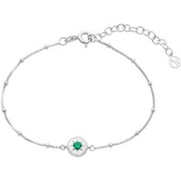 Argento Silver Birthstones May Emerald Bracelet - Silver