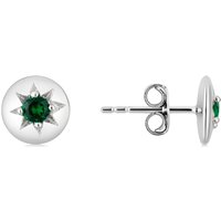 Argento Silver Birthstones May Emerald Earrings - Silver