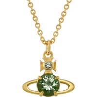 Vivienne Westwood Gold Reina Green CZ Large Necklace - 40cm