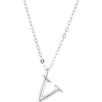 Argento Silver Initial Letter Necklace - V