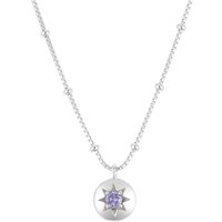Argento Silver Birthstones February Amethyst Necklace - 40cm