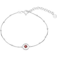 Argento Silver Birthstones January Garnet Bracelet - Silver