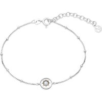 Argento Silver Birthstones June Freshwater Pearl Bracelet - Silver