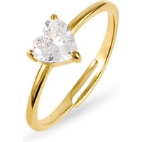 Over & Over Gold 14K Plated Heart Adjustable Ring - Adjustable