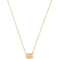 Coach Gold C Pink Pearl Starter Necklace - 40cm