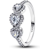 Pandora Silver Halo Heart Trilogy Ring - 48