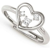 Nomination Silver Dreams Beats White CZ Heart Ring - Adjustable