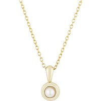 Argento Gold Bezel Pearl Necklace - Gold