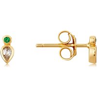 Argento Gold Emerald Pear Stacking Earrings - Gold