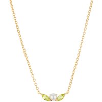 Argento Gold Floral Pearl Peridot Necklace - Gold