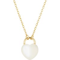 Argento Gold Mother of Pearl Heart Lock Necklace - Gold