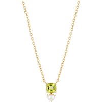 Argento Gold Round Pearl Peridot Necklace - Gold
