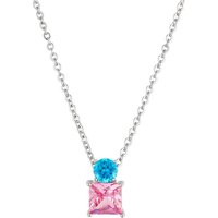 August Woods Silver Sorbet Blue Pink Necklace - Silver