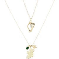 Argento Gold Ireland Harp Necklace Stack - Gold
