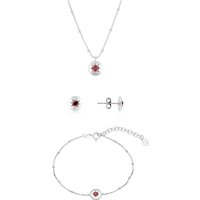Argento Silver January Birthstones Garnet Set - Silver