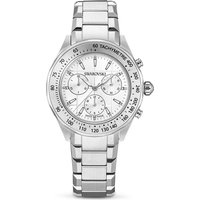 Swarovski Dextera Silver Stainless Steel Metal Bracelet Tachymetre Watch