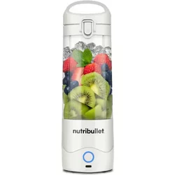 nutribullet portable blender, frullatore portatile, 475ml BPA free, mini frullatore, frullatore multifunzione, caricatore USB-C, oltre 15 cicli frullatura, bianco, NBP003W