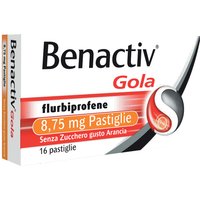 Benactiv gola 16 pastiglie arancia senza zucchero