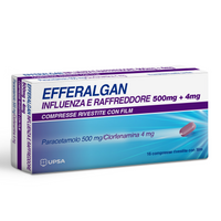 Efferalgan influenza e raffreddore 500 mg + 4 mg compresse rivestite con film