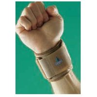 Polsiera regolabile in neoprene. aiuta a lenire il dolore del polso attraverso la pressione della fascia. chiusura con il gancio e con lo strappo comp