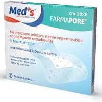 Meds pore medicazione in poliuretano adesiva impermeabile 10x6cm 5 pezzi