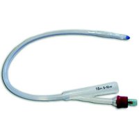 Securdrain catetere foley in silicone con scanalature longitudinali 2 vie ch 18 palloncino 5/10ml