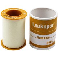 Cerotto in rocchetto leukopor ipoallergenico tessuto non tessuto bianco 5x500 cm