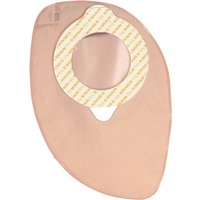 Sacca colostomia a due pezzi aggancio adesivo con gui di sicurezza fondo chiuso diametro 60mm capacita' 350ml colore beige 30 pezzi flexima key