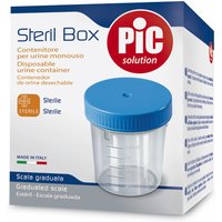 Contenitore pic sterile trasparente per analisi dei fluidi organici 100 ml tappo a vite + etichetta autoadesiva