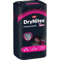 Huggies drynites 8/15 anni girl l 27/57kg pacco singolo 9 pezzi