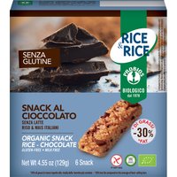 Rice&rice snack di riso al cioccolato 6 x 21 g senza lievito