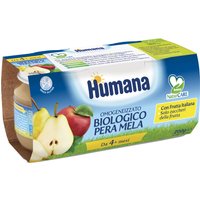 Humana omogeneizzato mela/pera bio 2 vasetti 100 g